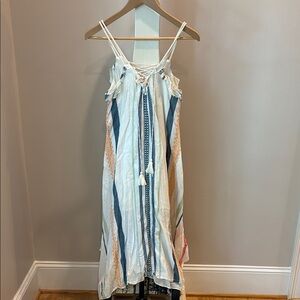 Striped Maxi Dress with Tassels